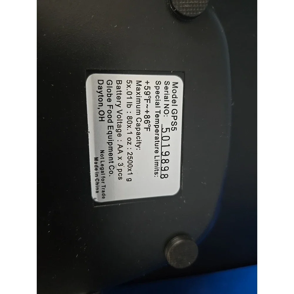 Globe GPS5 5lb Digital Portion Control‎ Scale With Plastic Platter Bowl